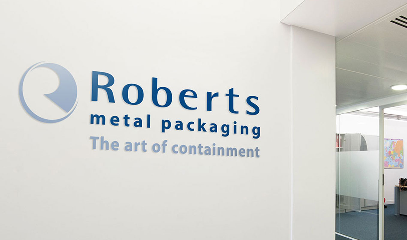 Roberts Metal Packaging logo design by Avid Creative Hampshire