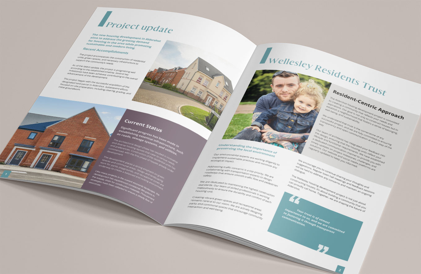 Wellesley newsletter design by Avid Creative Hampshire