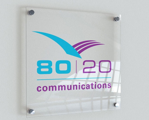 80:20 Communications PR logo design by Avid Creative Hampshire
