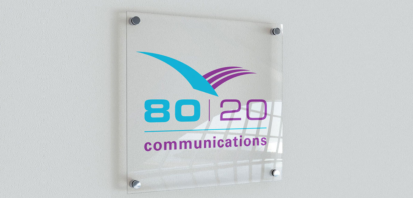 80:20 Communications PR logo design by Avid Creative Hampshire